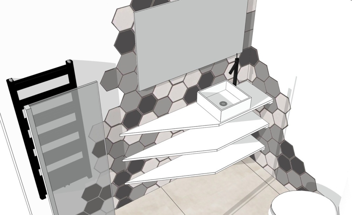 Architecte intérieur Plan-de-Cuques projection aménagement salle de bain